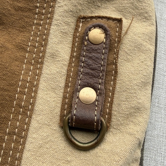 Myra Tote Bag Brown Le Cafe De La Place Provence Cotton and Leather - Picture 2 of 14